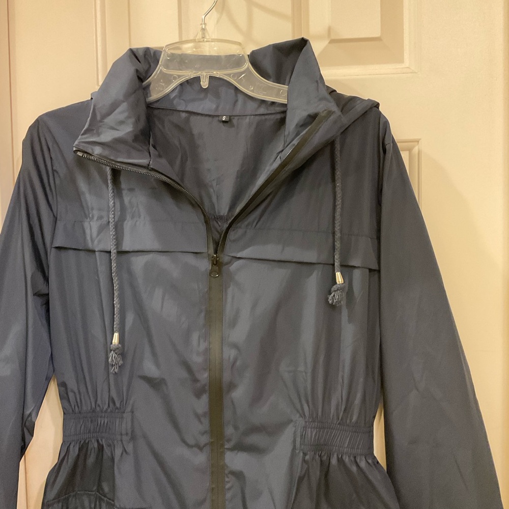 LOMON Womens Lightweight Waterproof Rain Jacket Outdoor Hooded Raincoat Sz Small - Picture 4 of 11